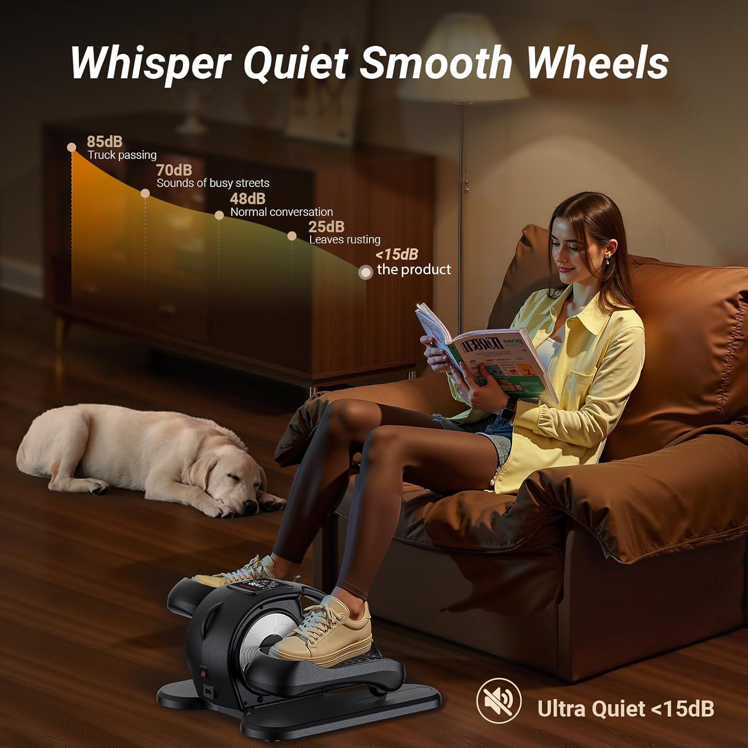 UTRYUP Under Desk Elliptical Machine, Electric Elliptical Machine While Sitting for Seniors with Remote Control, 12-Speed Adjustable & Quiet Operation, Compact Pedal Exerciser for Home or Office Use - Image 7
