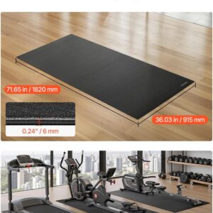VEVOR Treadmill Mat for Carpet Floor, Exercise Equipment Mat for Treadmills, Stationary & Recumbent Bikes, High Density PVC Floor Protector Gym Mats, Waterproof and Non-Slip for Home Gym