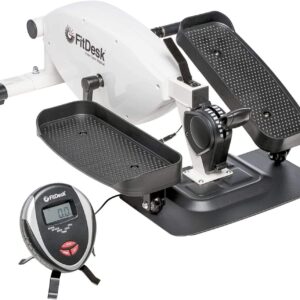 FitDesk Under Desk Bike Exercise Machine, Compact Magnetic Pedal Exerciser, Mini Elliptical, Quiet Seated Cardio Trainer for Home Office Workouts, Adjustable Resistance Bike for Desk Fitness