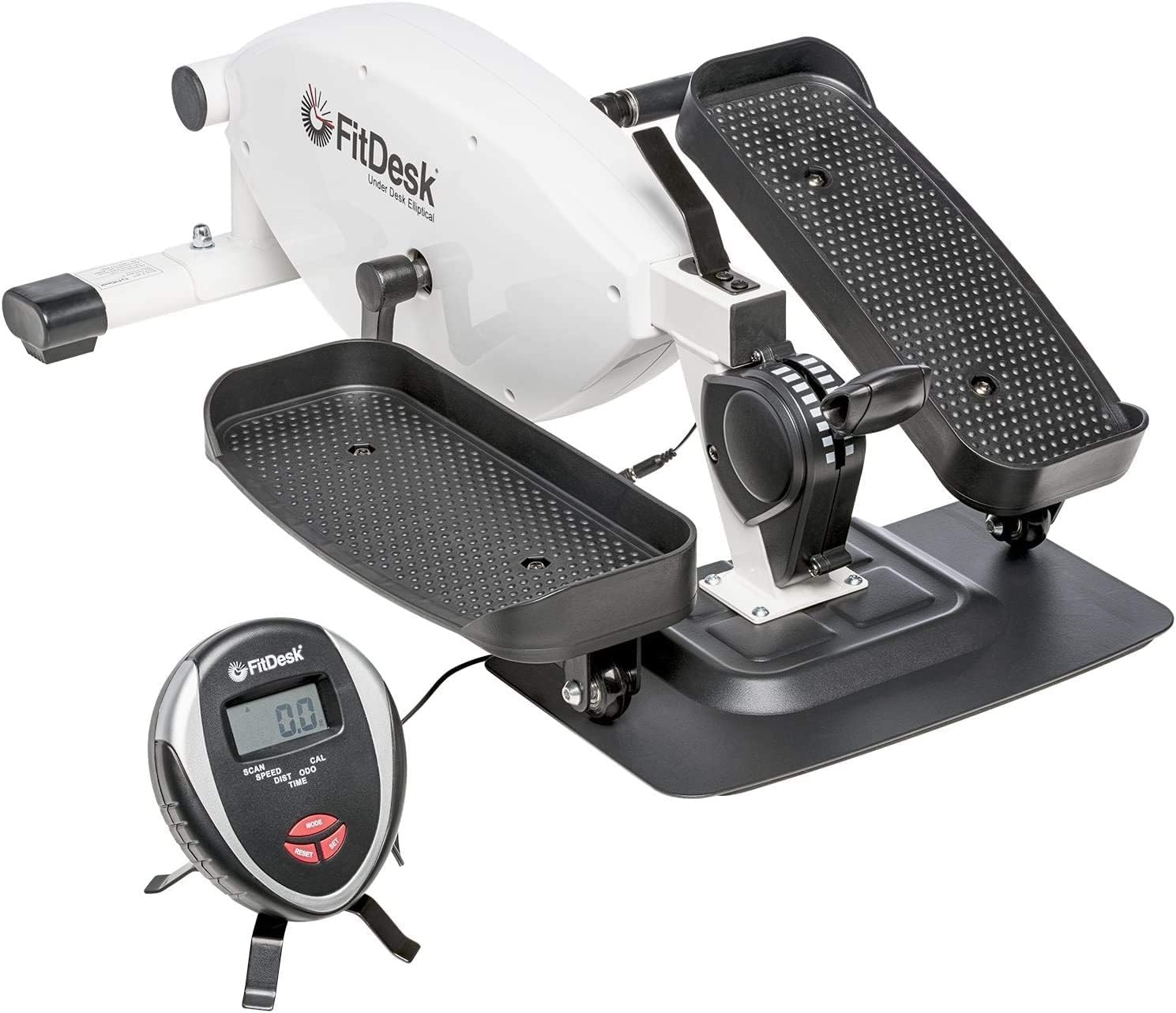 FitDesk Under Desk Bike Exercise Machine, Compact Magnetic Pedal Exerciser, Mini Elliptical, Quiet Seated Cardio Trainer for Home Office Workouts, Adjustable Resistance Bike for Desk Fitness