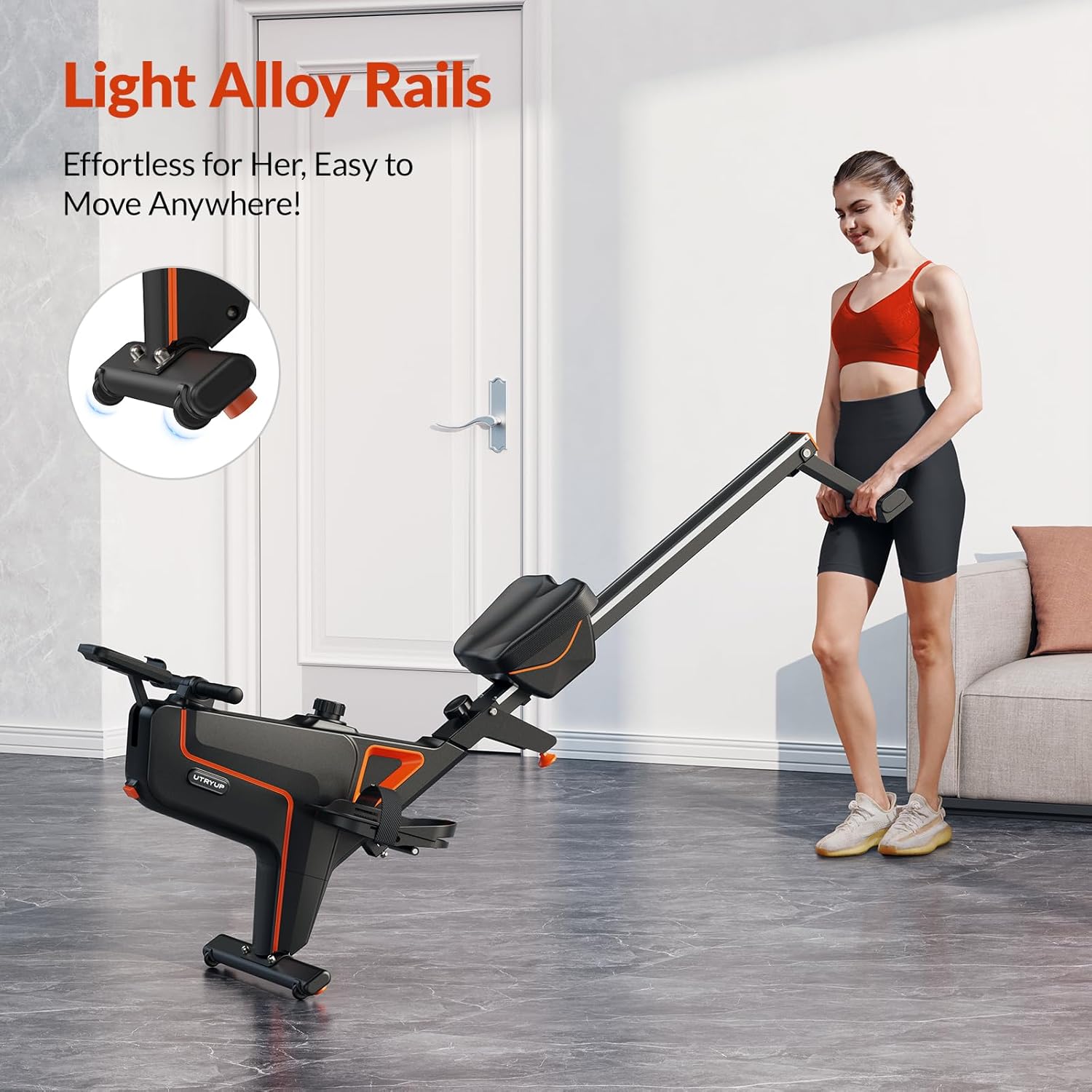 Magnetic Rowing Machines for Home (R05), Water Rowing (R10), 16 Levels of Quiet Resistance Foldable Compact Rowing Machine 350 LB Weight Capacity with Bluetooth, App Supported, Tablet Holder - Image 5