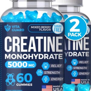 5000mg Creatine Monohydrate Gummies Formula for Men and Women Ultimate Muscle Builder, Energy Booster & Pre-Workout Supplement (2 Pack)