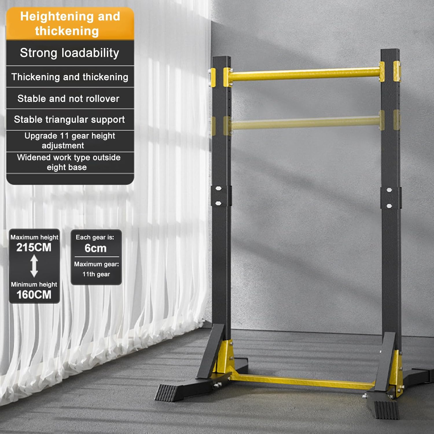 Pull Up Bar Stand,Freestanding Pull-up Bar,Free Standing Pull Up Bar for Home Gym, Pull Up Stand Station 400LBS with 11 Gears Adjustment - Image 2