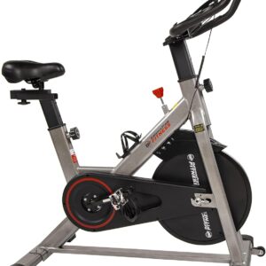 Indoor Cycling Bike – Heavy Duty Stationary Exercise Bike with Adjustable Seat & Silent Resistance System – Workout Bike with Tablet Holder & Comfortable Seat Cushion