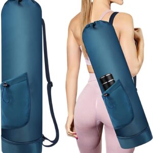 Yoga Mat Bag with Water Bottle, Full Zip Yoga Mat Carrier with Adjustable Strap and Pocket, Waterproof for Women and Men