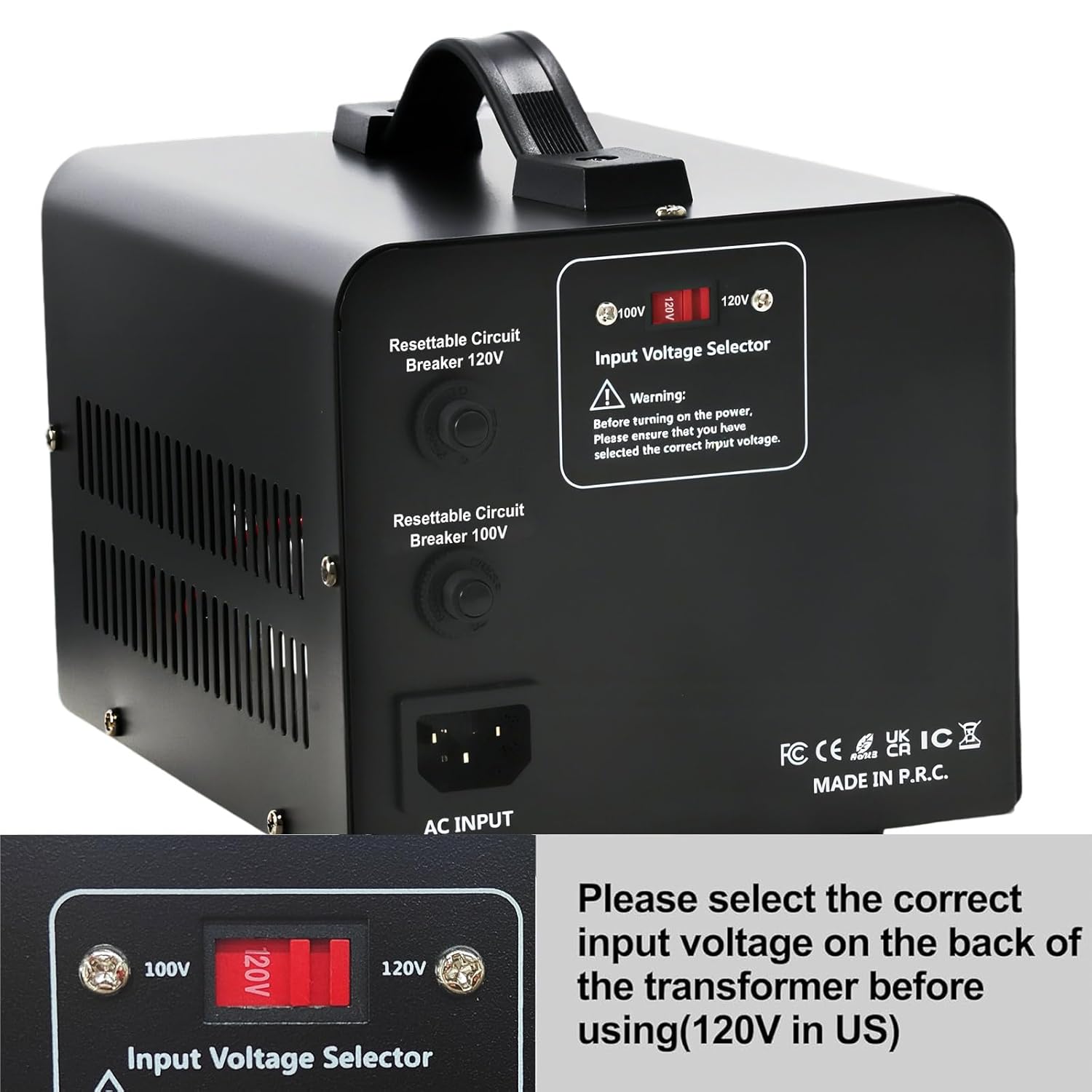 Yinleader 1000W US 120V to 100V JP Japan Voltage Converter Step Down/Up Transformer Ideal for Japanese Turntable/Rice Cooker/Mochi Maker/Player/Cassette Deck/Heater/dehumidifier/Slot Machine, etc. - Image 4