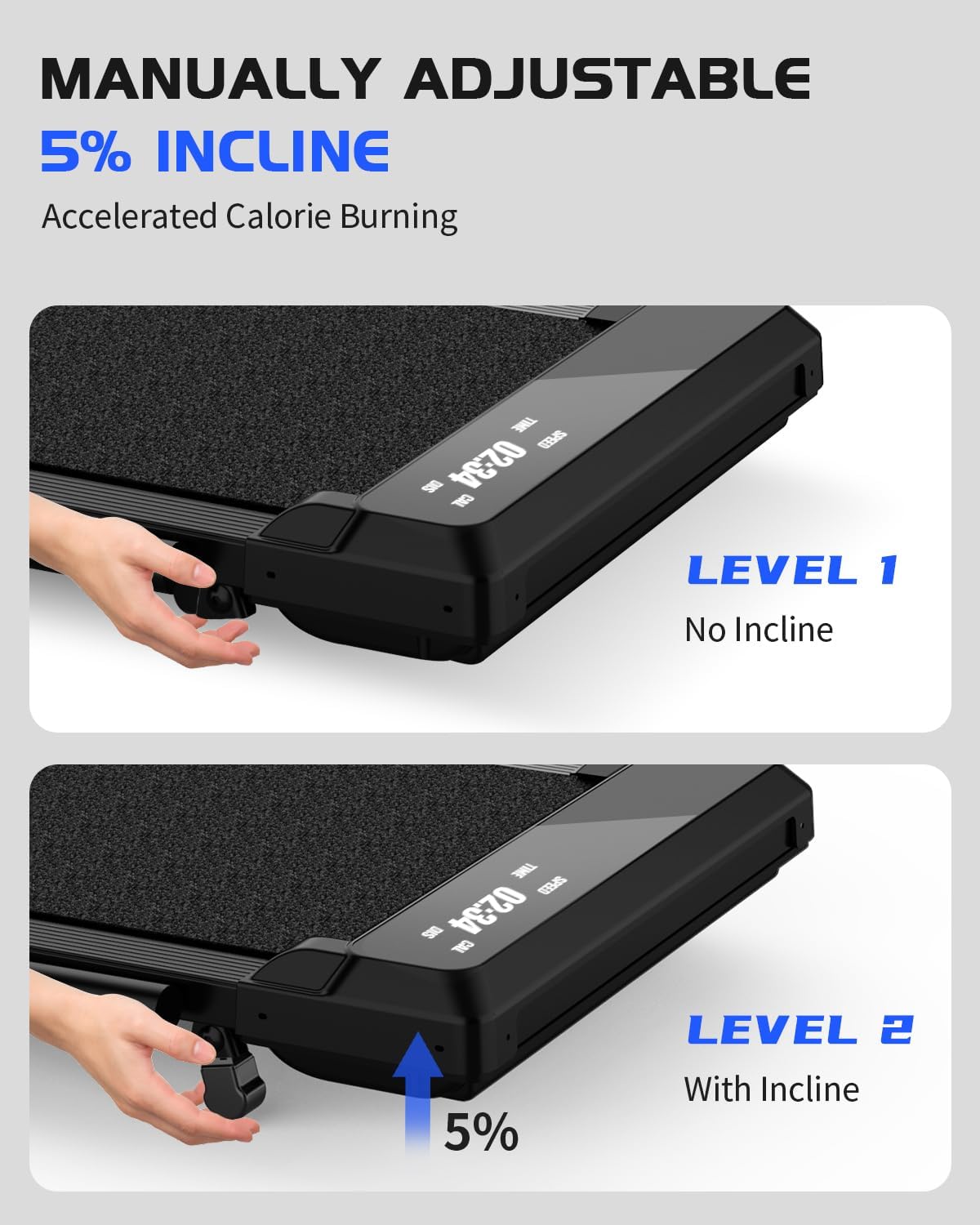 Walking Pad Treadmill Under Desk,Walking Pad for Office Home,Portable Mini Treadmill,2 in 1 Walking Jogging with Remote Control, LED Display - Image 3