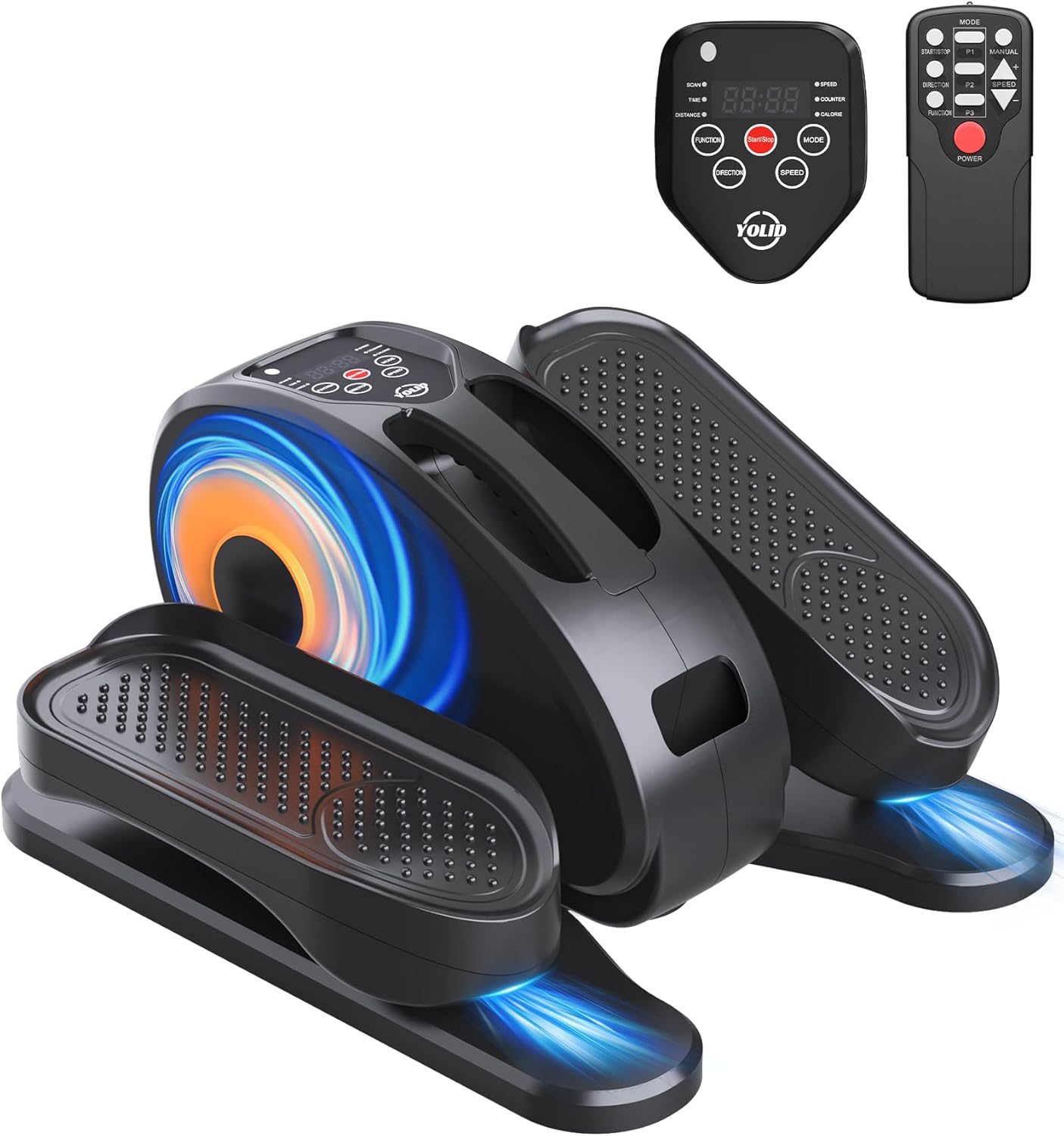 2025 New Under Desk Elliptical Machine,Portable Seated Pedal Exercise Machine for Seniors,Mini Ellipse Leg Exerciser with 12 Adjustable Speeds&Remote Control,Quiet&Compact for Home Office