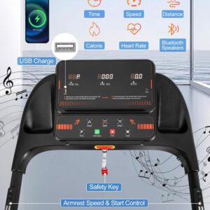 Merax Treadmill with Incline, 3.0HP Foldable Treadmills for Home with 15% Incline,7.5MPH 300 LBS Capacity Home Exercise Equipment Treadmills with Bluetooth and Heart Rate Sensors