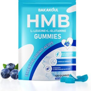 HMB and L-Leucine Gummies, HMB and Leucine Supplement Supports Muscle Fast Workout Support, HMB and Leucine Amino Acid for Men & Women, Sugar Free, Non-GMO, 120 Counts
