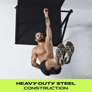 Heavy-Duty Wall Mounted Pull Up Bar – 500 lbs Weight Capacity | Maintain Upper Body Strength & Core Stability | Space Efficient Steel Chin Up Black Bar for Home & Gym Versatile Workouts