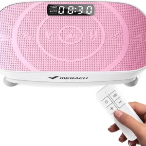 MERACH Vibration Plate Exercise Machine, Slim Vibration Plate for Lymphatic Drainage Weight Loss, Vibrating Plate with Real-Time Calorie Tracking on LED Display, Workout Equipment for Home Women Men