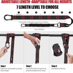 Pull Up Assistance Bands 260lbs, Heavy Pull Up Bands Resistance Bands for Pull Ups Working Out with Feet Rest, Pull Up Bar Bands Assistance Bands Strength Training Workout Equipment, Height Adjustable