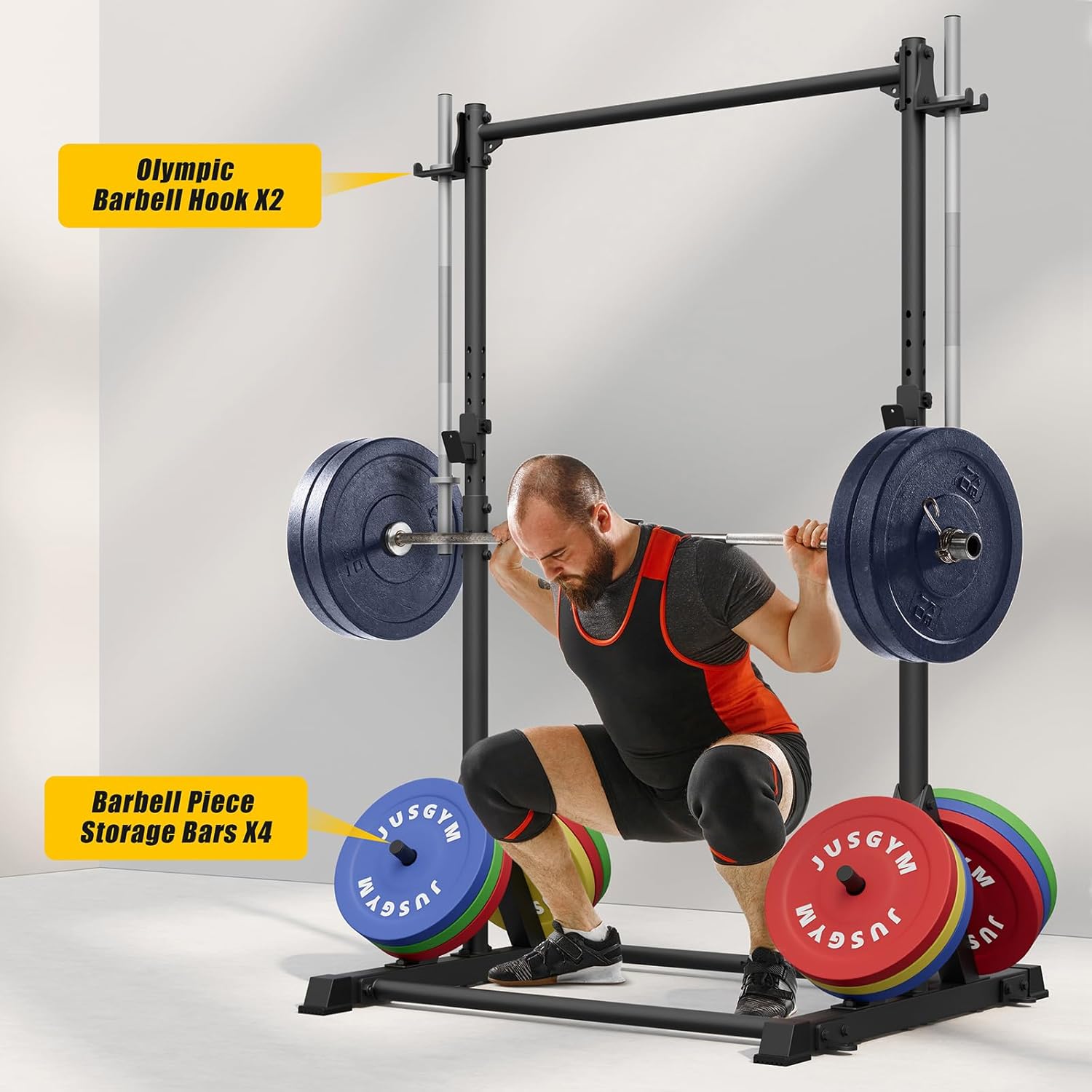 Pull Up Station, Strength Training Workout Pull Up Bar Free Standing, Adjustable Heavy Duty Pullup Bar Station, 600LBS Weight Capacity - Image 7