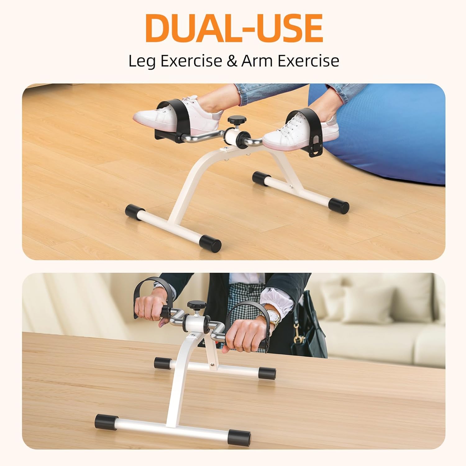 LUBBYGIM Under Desk Bike Pedal Exerciser, Non-Electric Mini Exercise Bike for Seniors, Adjustable Resistance Foot Desk Cycle for Arm & Leg Recovery, Physical Therapy, Easy to Use at Home - Image 5