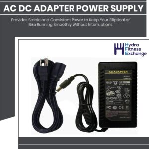 AC DC Adapter Power Supply with 3-Prong Cord 8974001 – Replacement Power Line Adapter for Exercise Bike & Elliptical Trainer – Compatible with Life Fitness E1, E3, X1, R1