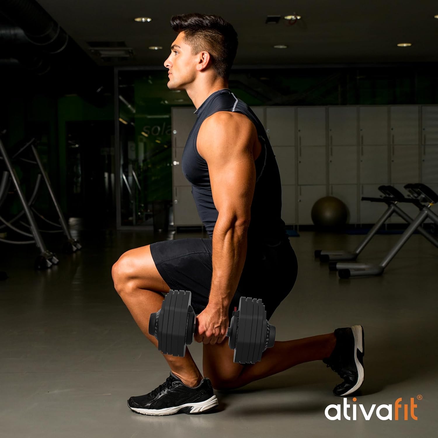 Ativafit 27.5/66/88LBS Pair Adjustable Dumbbell Set with Anti-slip Handle 12 In 1 Quick Dial Adjustment Weights With Safety Locking Button Space Saving Strength Training for Full Body Home Gym Workout - Image 6