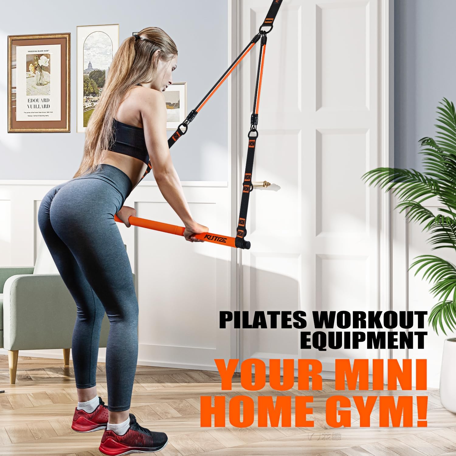 Pilates Bar Kit with Resistance Bands, Pilates Equipment, Multifunctional Pilates Bar for Women & Men, Pilates kit for Hip, Back, Arm, Full-Body Workouts, Home Gym Strength Training Equipment - Image 9