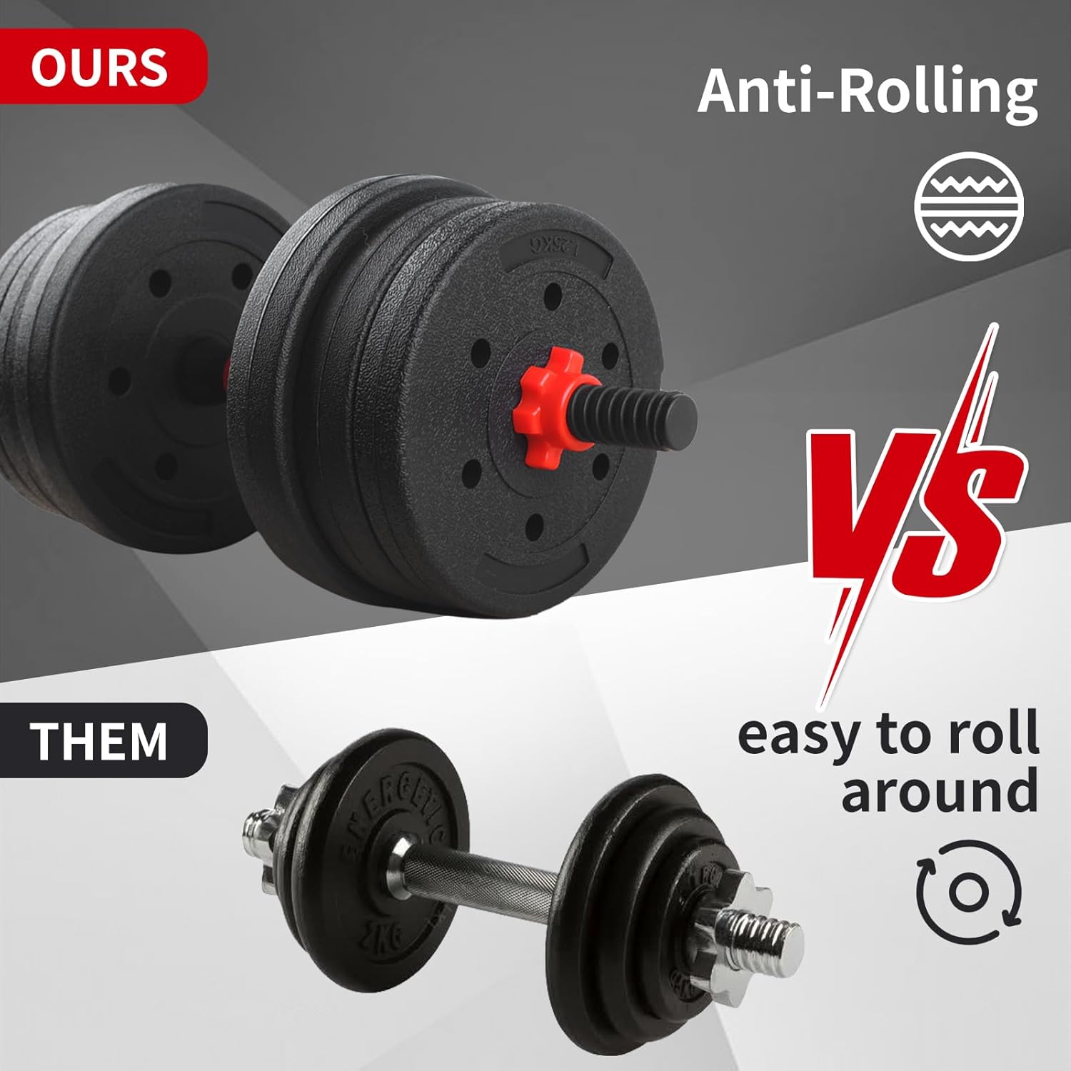 Adjustable Dumbbell Set, 40lbs Free Weights with Connector, Convertible Dumbbell Barbell Push-up Stand Set, 3 in 1 Home Gym Fitness Weight Set for Men/Women - Image 7
