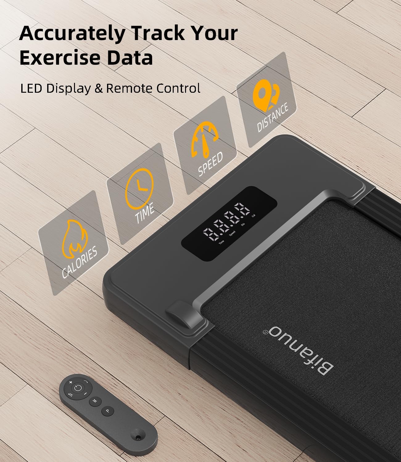 Walking Pad - Under Desk Treadmill for Home/Office, Portable with Remote Control LED Display - Ideal for Fitness Enthusiasts - Image 4