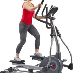 Sunny Health & Fitness Elliptical Trainer Machine w/Built-in Pulse Sensor, Low Impact Cardio Exerciser & Full-Body Cross Training for Home, Optional Free SunnyFit App Link & Electric w/300LB Load