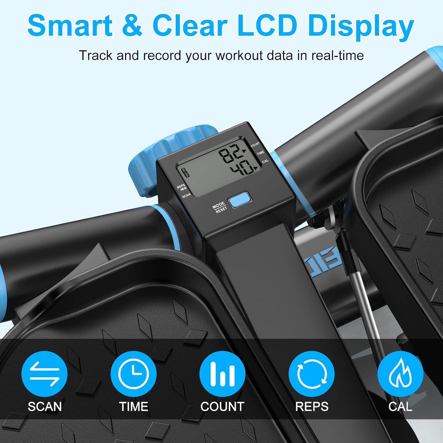 Steppers for Exercise at Home, Twist Stepper with 350LBS Loading Capacity, Mini Stepper with Resistance Bands, Hydraulic Fitness Stair Stepper for Home with LCD Monitor - Image 6