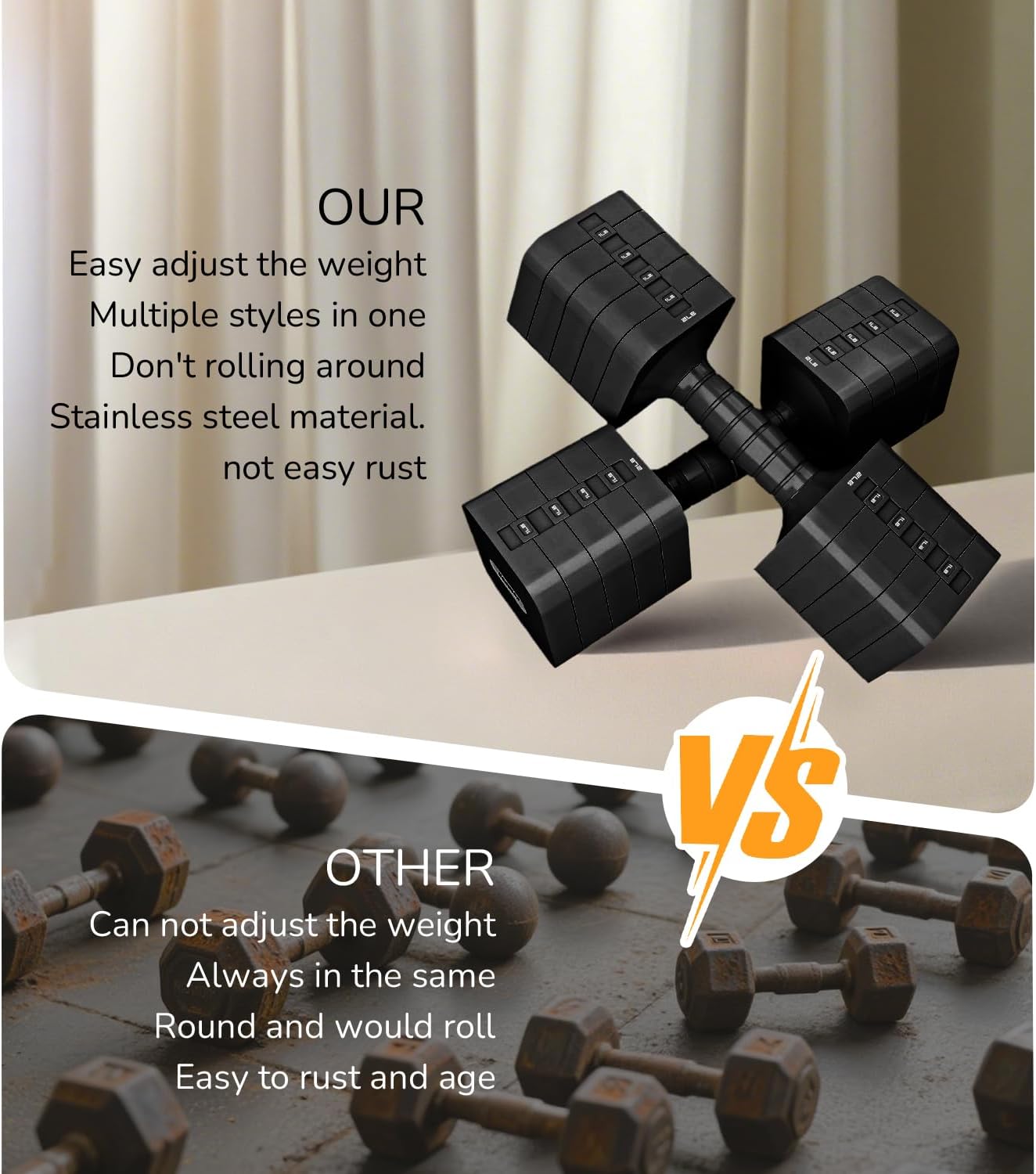 Adjustable Dumbbell Set for Women Men 16LB 20LB Hand Weights Dumbbells Sets Woman Exercise Fitness dumbbell Adjust dumbbells set of 2 for Home Gym Workout Strength Training Equipments - Image 3