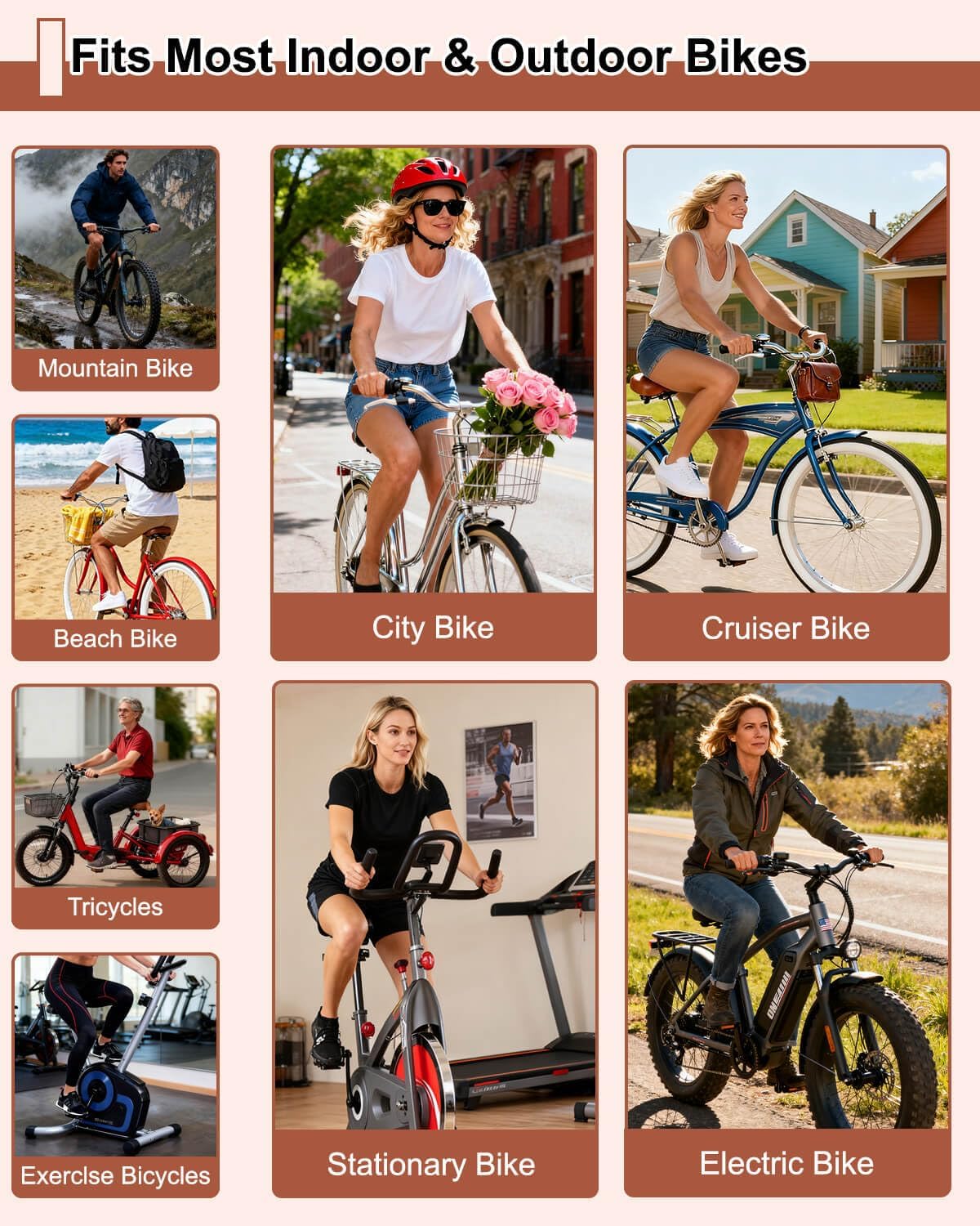 Wide Bike Seat for Women Men, Comfort Soft Vintage Padded Bicycle Saddle Cushion, Large Comfortable Replacement Seat for City, Cruiser, Ebike, Beach & Mountain Bicycle, Scooter, Stationary Bike - Image 6
