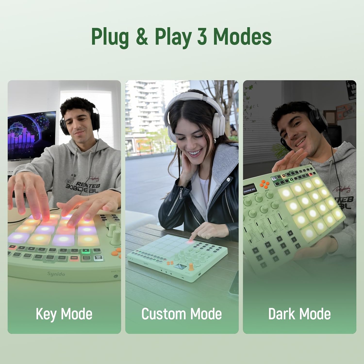 Midi Pad Controller, Portable Beat Maker Machine with Drum Pads, Beginners Beating Pad Velocity Sensitive, LED Display for Music Production (Wireless MIDI) - Image 6