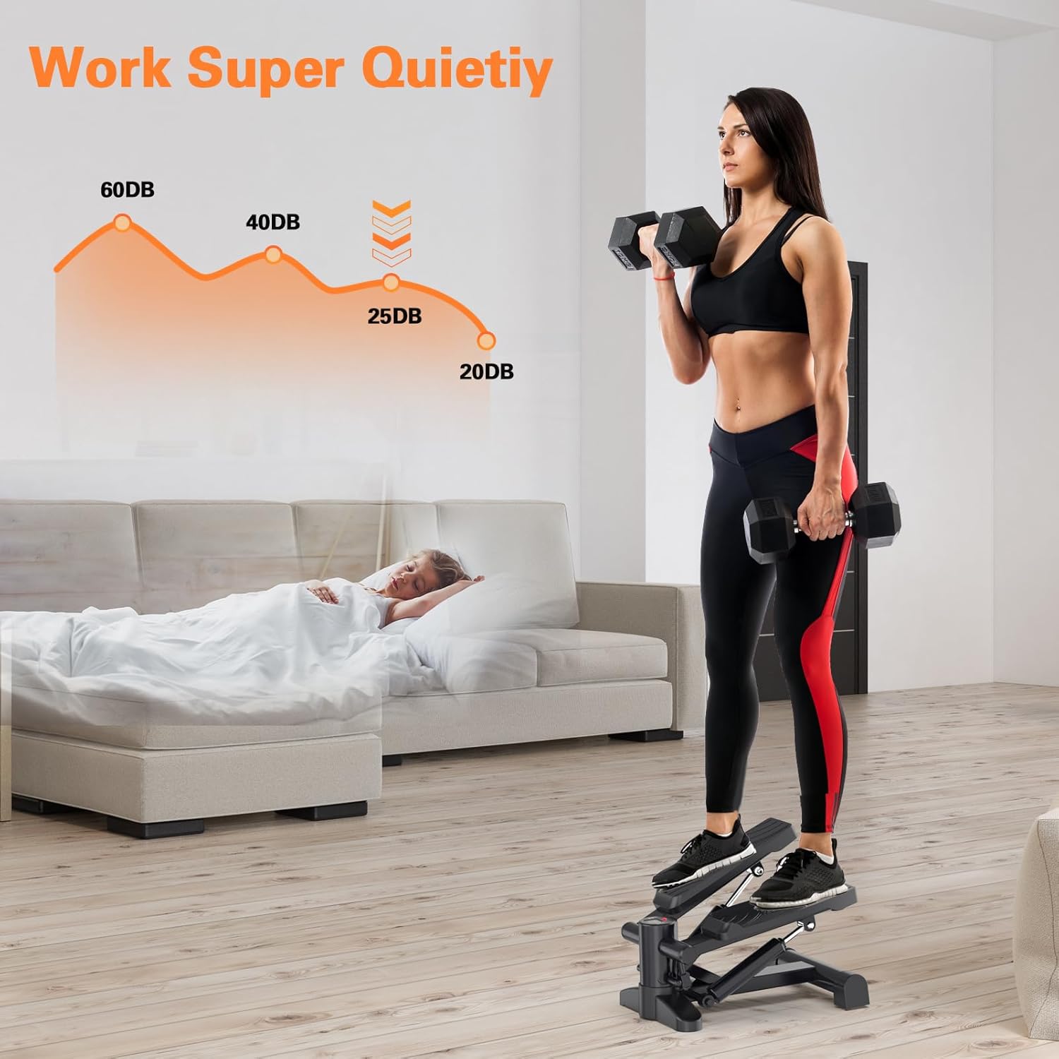 Mini Stepper Exercise Machine Under Desk, Stepper Machine 300LB Weight Limit,Mini at Home Stair Stepper No Nise,2 MM Thickness Steel Step Machine for Exercise at Home Hydraulic - Image 3