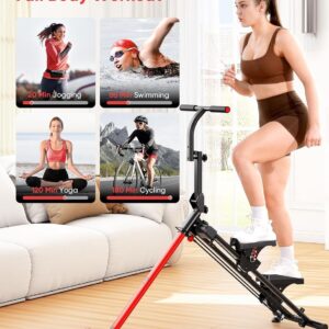 YOLEO Steppers for Exercise at Home, Adjustable Stair Stepper with 3 Workout Modes,Folding Cardio Stair Master with Adjustable Handlebar&Oversized Pedal,90% Pre-Assembled Stair Climber with Caster Mat