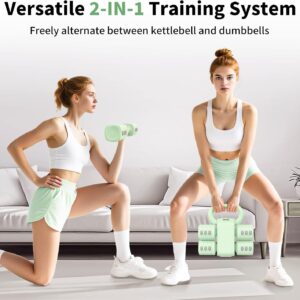2-in-1 Adjustable Dumbbells Set, 4 Levels Weight Dumbbells Set for Women Men, Each 2.2/3.3/4.4/5.5lb Hand Weights with Kettlebell Form for Home Gym Exercise Training