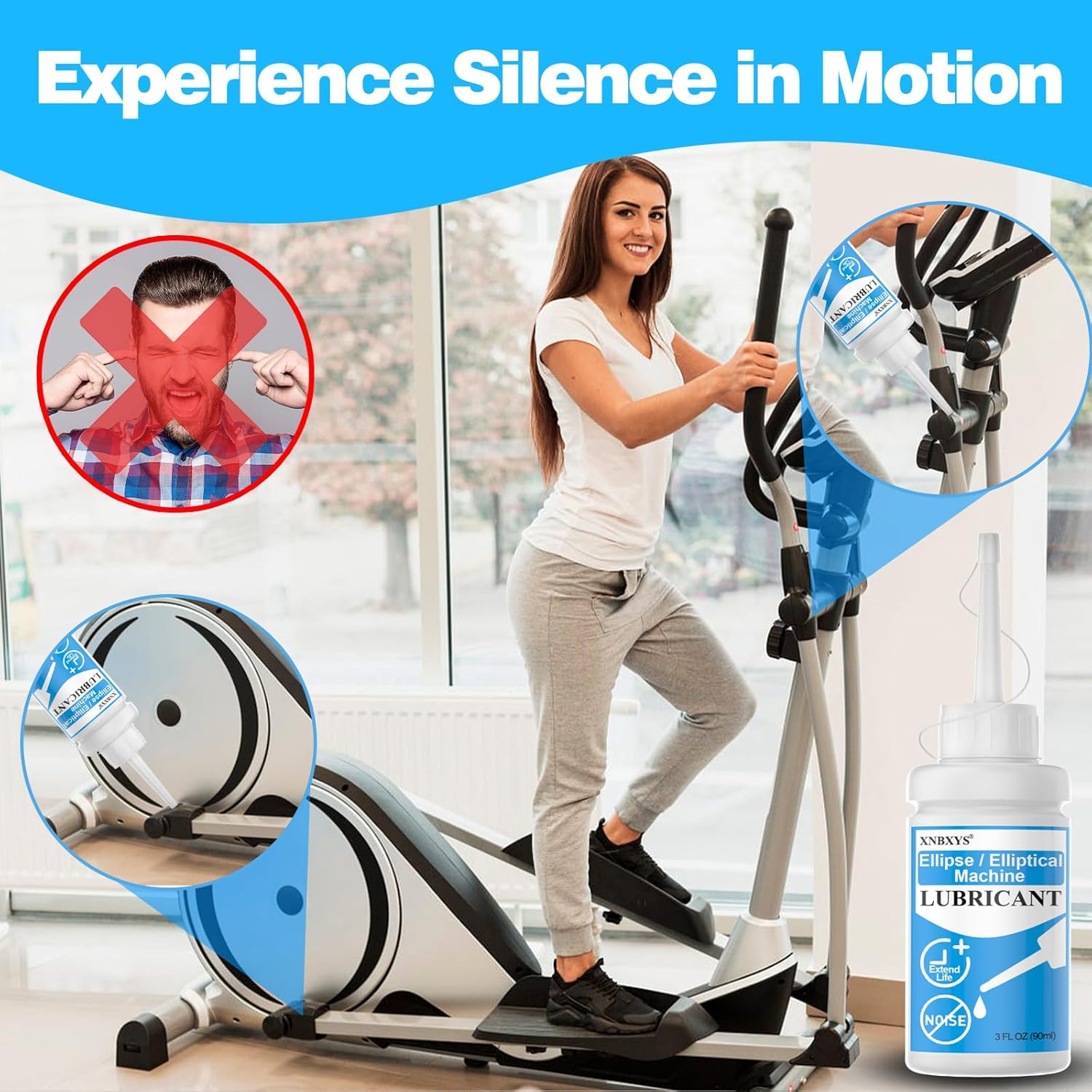 2 Pcs Elliptical Exercise Machine Lubricant, Lube Apply to Under Desk Ellipse Leg Exerciser for Home, Electric Seated Foot Pedal Exerciser, Reduce Nosie & Keep Machine Running Smoothly - Image 2