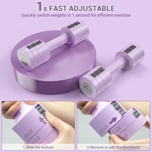 Sportneer Adjustable Dumbbells Hand Weights Set: 5 lb Dumbbell Set of 2 Each 2lb 3lb 4lb 5lb Free Weights Fast Adjust Weight 4 In 1 Weights Dumbbells Set for Women Men Home Gym Exercise Training