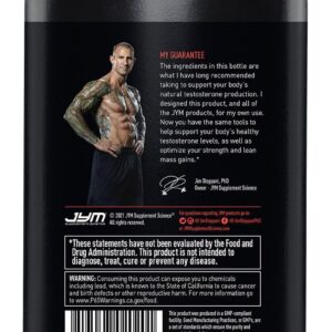 Alpha JYM Testosterone Support | Male Vitality, Hormone Optimization, Ashwagandha, Fenugreek, Eurycoma, Damiana, Quercetin, DIM | JYM Supplemental Science | 180 Vegetarian Capsules
