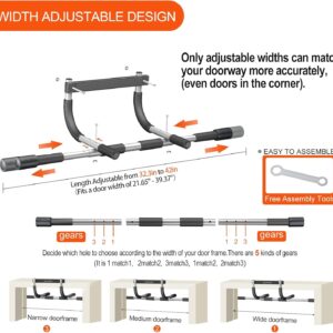 Ally Peaks Pull Up Bar for Doorway,Multiple Levels Width Adjustable Pull Up Bar Accurately Match Wide and Narrow doorframe,Indoor Chin-Up Bar Workout Bar,USA Original Patent