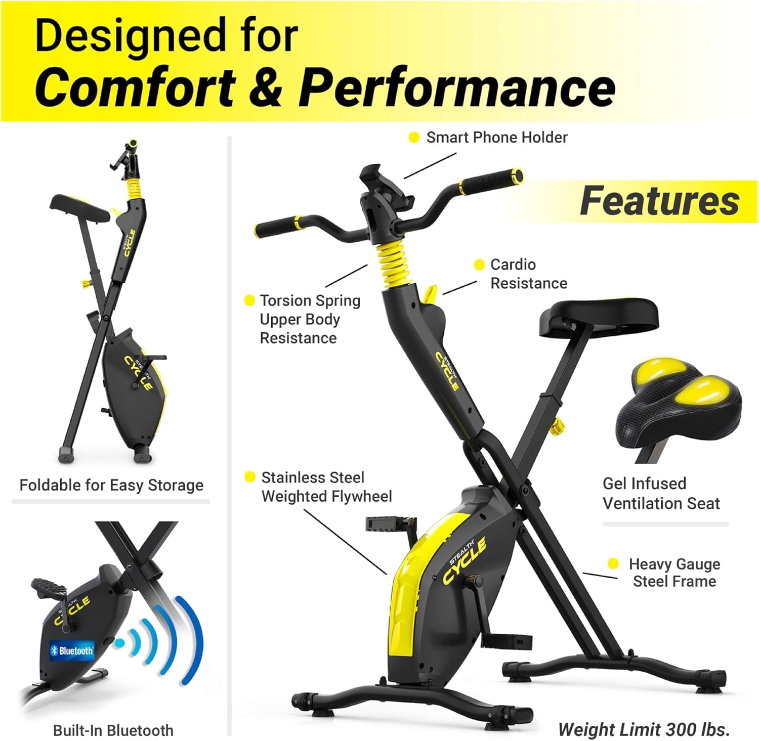 STEALTH GAME CYCLE: Full-Body Workout X-Bike, Gamified Cardio with 5 Free Games, Foldable Magnetic Cycle, Phone Holder + Free Fitness App (Optional Premium Subscription) - Image 9