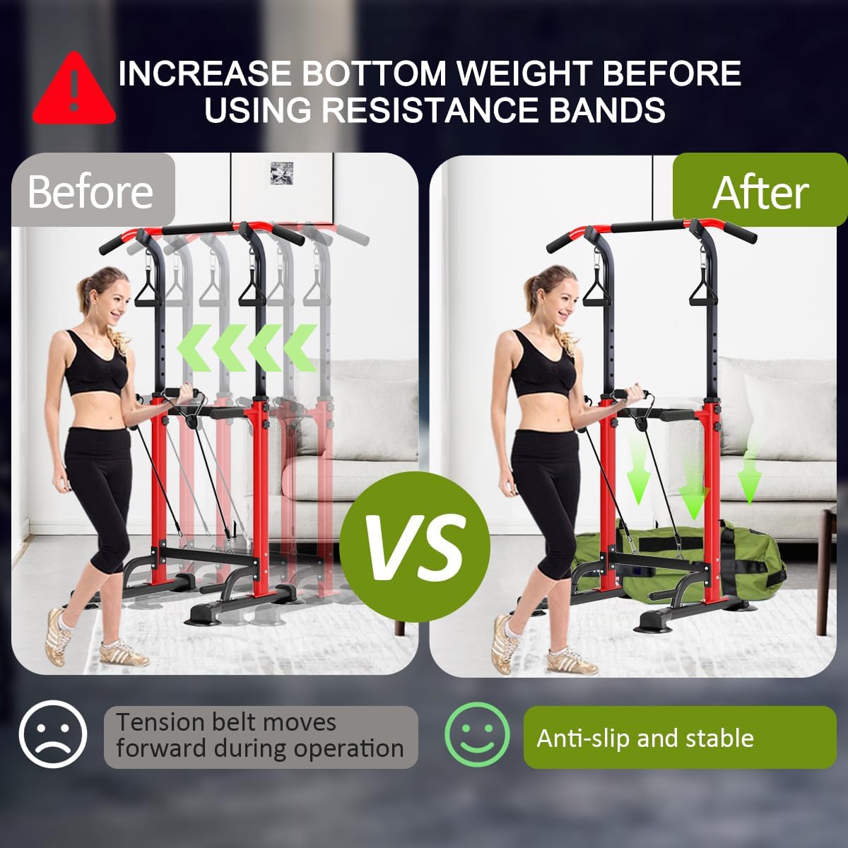 Power Tower Pull Up Bar,Pull-Up Rack Dip Station,Height Adjustable Multi-functional Home Strength Training Gym Equipment, Save Space,People Below 6 feet - Image 6