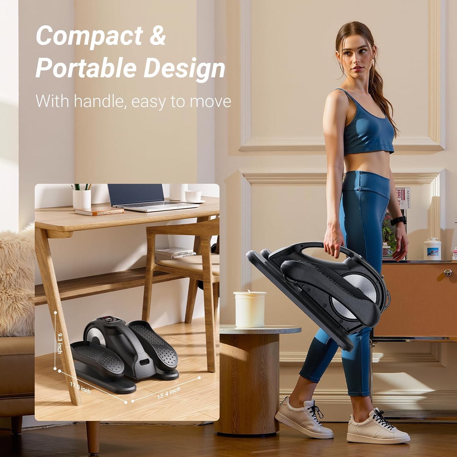 UTRYUP Under Desk Elliptical Machine, Electric Elliptical Machine While Sitting for Seniors with Remote Control, 12-Speed Adjustable & Quiet Operation, Compact Pedal Exerciser for Home or Office Use - Image 8