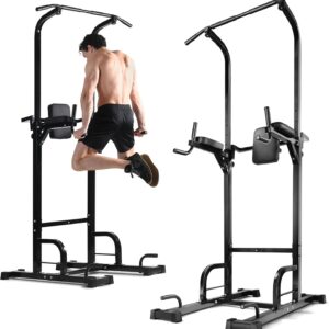 Pull Up Bar Free Standing – Power Tower, Multi-Functional Pullup Dip Station, Calisthenics Equipment Station For Home Gym – 440LBS Capacity, Height Adjustable, Durable, Heavy-Duty Strength Training For Men & Women To Build Muscle.