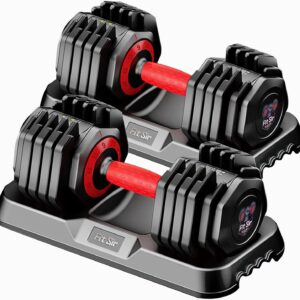 Adjustable Dumbbell Set 25/55/90LBS,10 in 1 Free Weights Dumbbell with Anti-Slip Texture Handle,1 Sec Speed Adjustment Men/Women Gym and Home Strength Training Equipment.