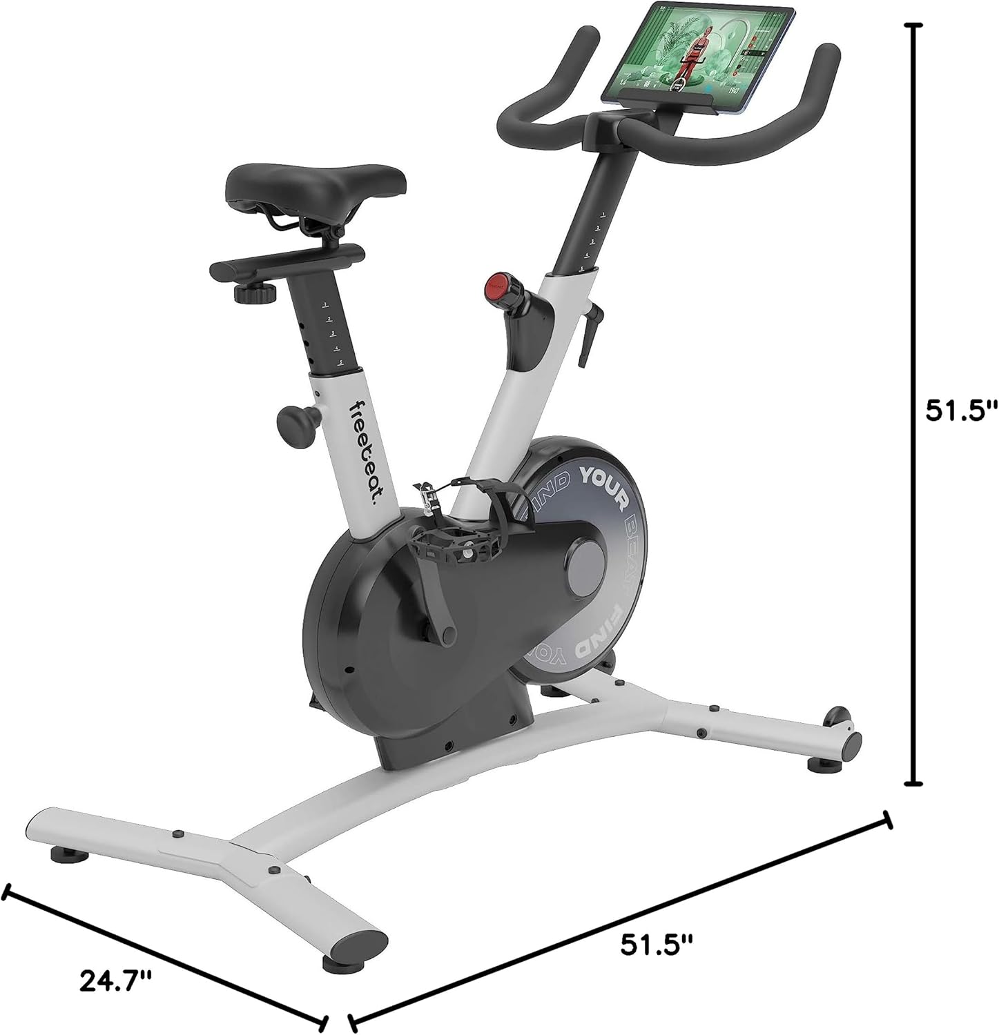 Freebeat Boom Basic Smart Indoor Cycling Bike, Swiss Design Space-Saving Exercise Bike for Home, Auto Resistance, Bluetooth, Gamified Rides with Expert Instructors - Image 2