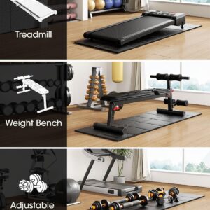 Walking Pad Mat for Carpet Floor, 68″x24″, Exercise Equipment Mats for Home Gym Workout, 1/3″ Thick, Noise Shock Absorption, Floor Protector for Indoor Activity