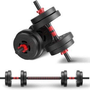Adjustable Dumbbell Set, 40lbs or 60lbs Free Weight Set with Connector, 2 in 1 or 4 in 1 Dumbbell Set for Home Gym Exercise used as Dumbbells, Barbell or Kettlebells, Multiple Sizes