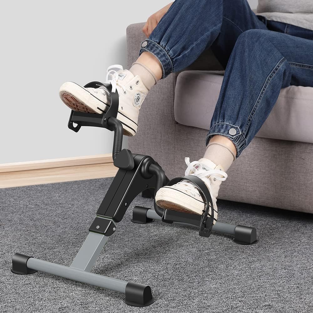 Folding Exercise Bike Pedal Exerciser Portable Desk Bike with LCD Display for Arms and Legs Workout - Image 9