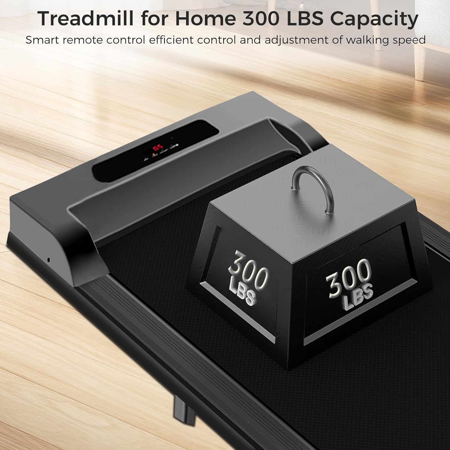 Walking Pad with Handle Bar, 3 in 1 Under Desk Treadmills with Remote Control, Electric Compact Treadmill,2.5HP Treadmills for Home Small Space, Portable Treadmill with Handle, 300 LBS Capacity - Image 8
