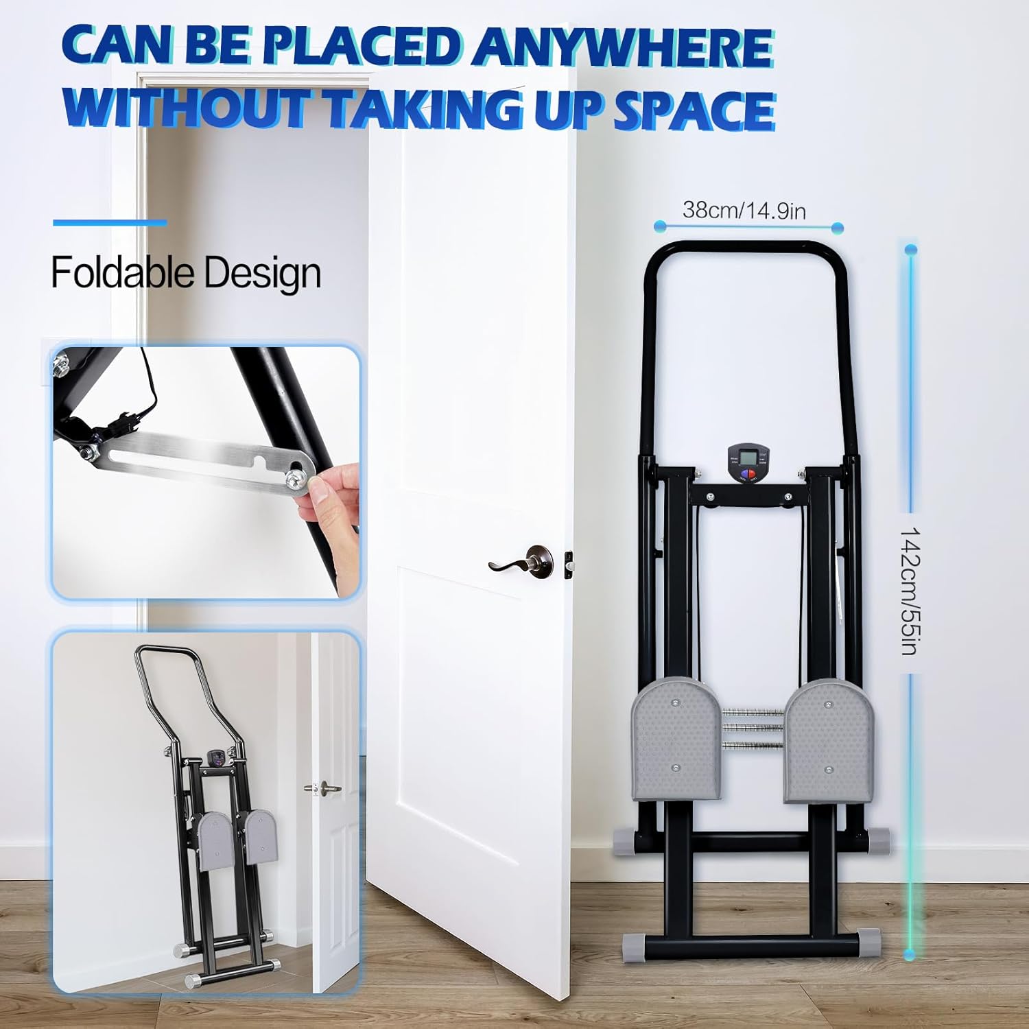 Stair Stepper for Home–Adjustable 3-Level Resistance Vertical Climber, Folding Cardio Stair Climber, Adjustable Handlebar & 3-Level Pedal Angle for Legs, Glutes & Full Body Workout - Image 3