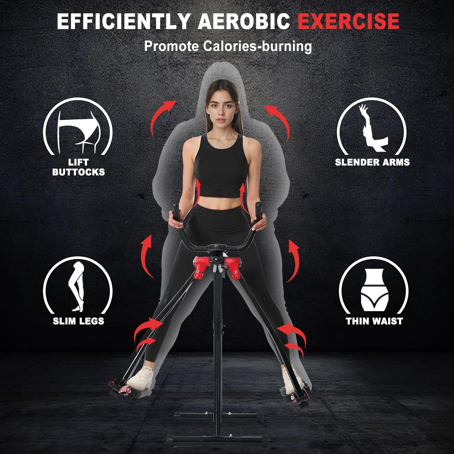 Air Walker Exercise Machine, Cardio Cross Trainer Glider for Home Exercise, Foldable Elliptical for Small Spaces, 350LBS Weight Capacity - Image 3
