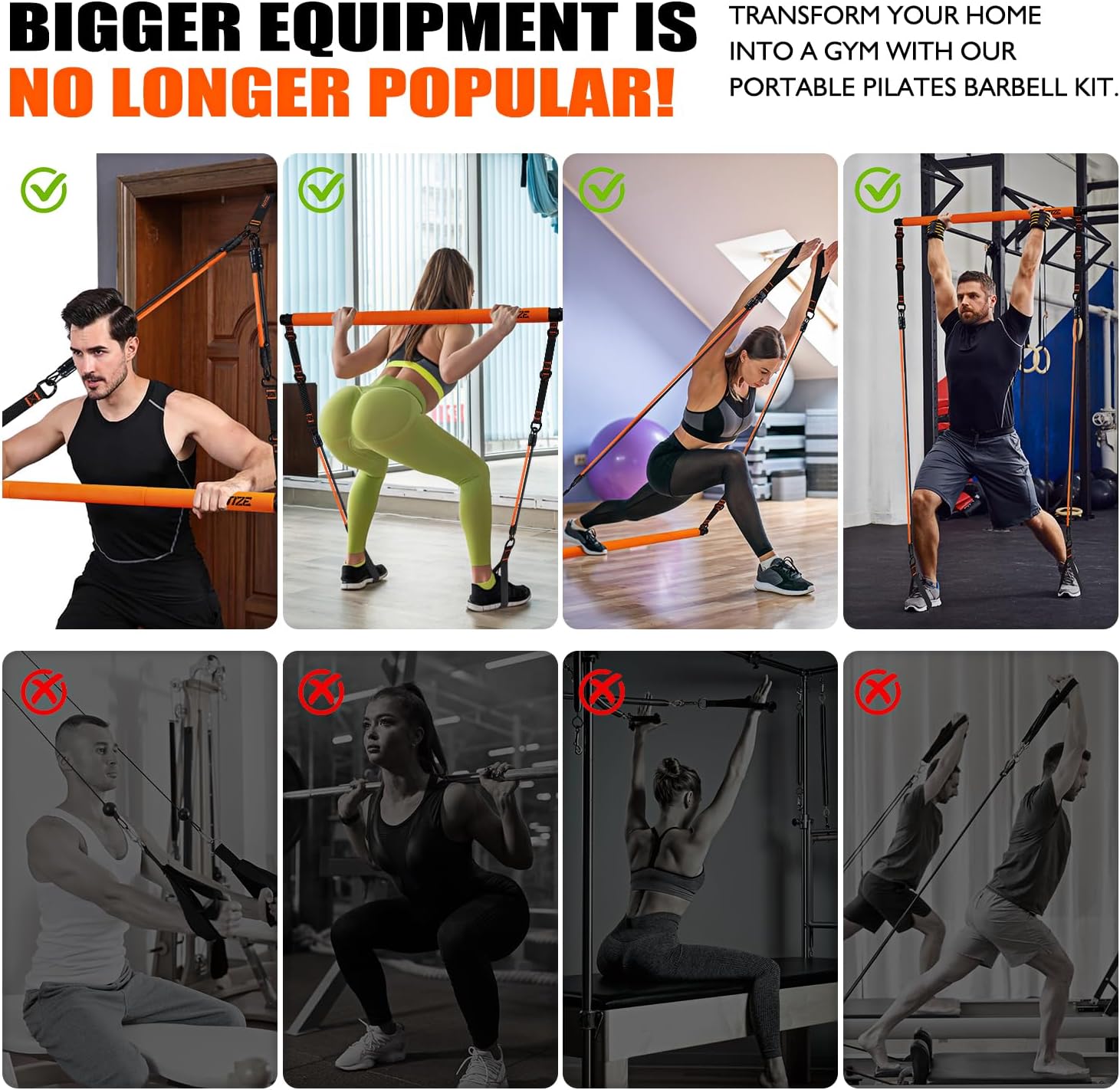 Pilates Bar Kit with Resistance Bands, Pilates Equipment, Multifunctional Pilates Bar for Women & Men, Pilates kit for Hip, Back, Arm, Full-Body Workouts, Home Gym Strength Training Equipment - Image 5