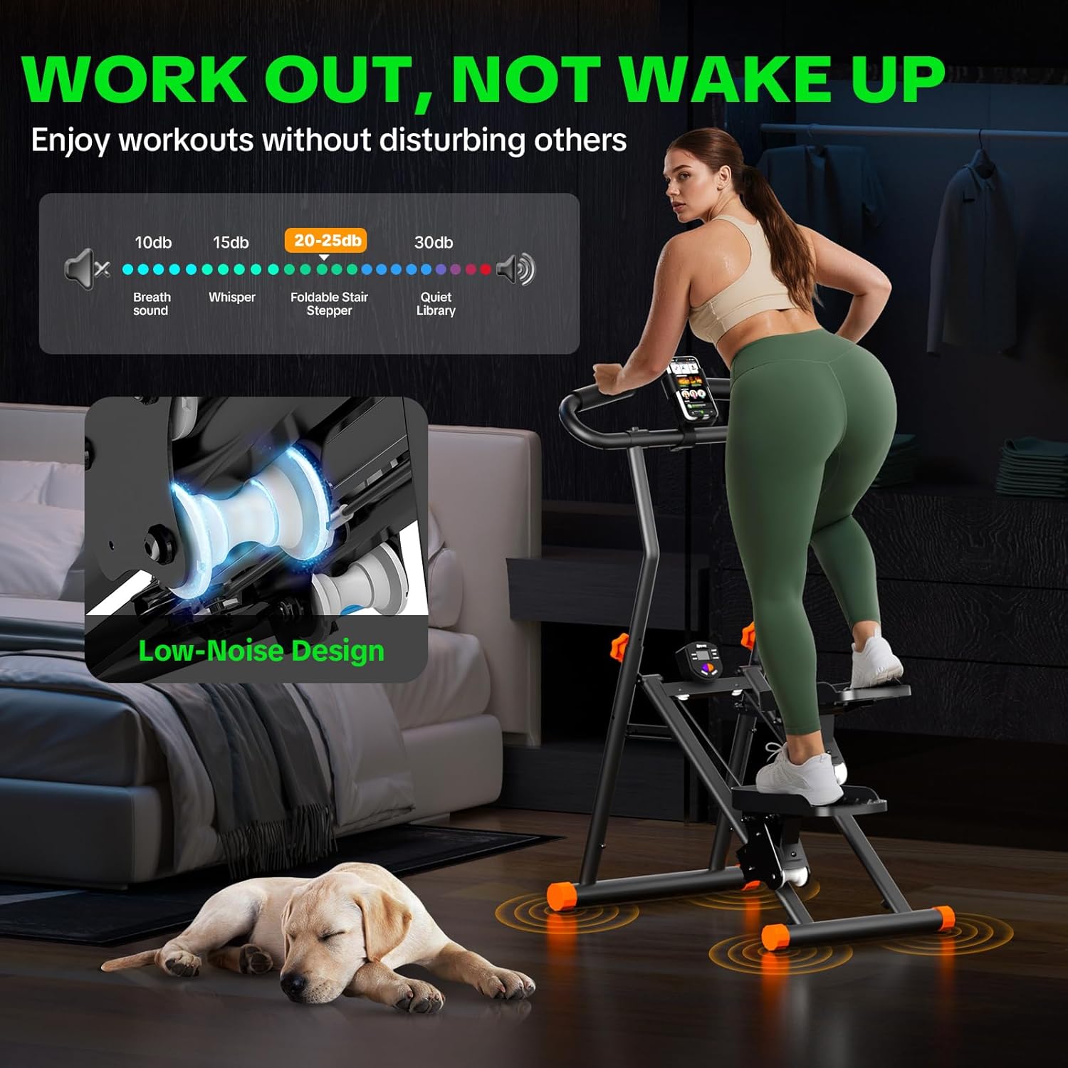 Stair Stepper for Home Gym, 2025 Upgrade Stair Climber w/ 3-Level Resistance & Height, Non-Slip Pedals, Digital Tracker & Phone Holder Home Exercise Machine for Women Men - Image 3